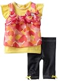 Little Lass Baby-Girls Infant 2 Piece Capri Set with Denim Look Legging
