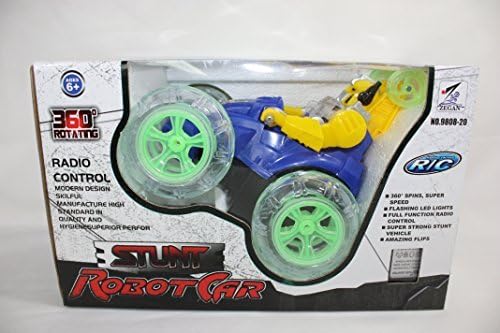PSWholesale TY8018 Blue Robot Stunt Car With Rechargable Batteries 360 Degrees Rotation Perfect For Any Child as a Gift and Easy to Wrap (110v/220v)