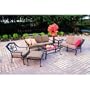 Darlee Ten Star Cast Aluminum Outdoor Patio Lounge Set With Glass Top End And Coffee Table - Antique Bronze