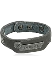 Diesel Men's Leather Black Cuff Bracelet