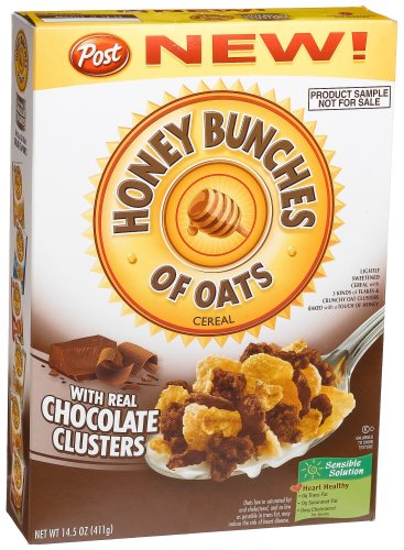 Post Honey Bunches Of Oats With Real Chocolate Clusters, 14.5-Ounce Boxes (Pack of 6) by Honey