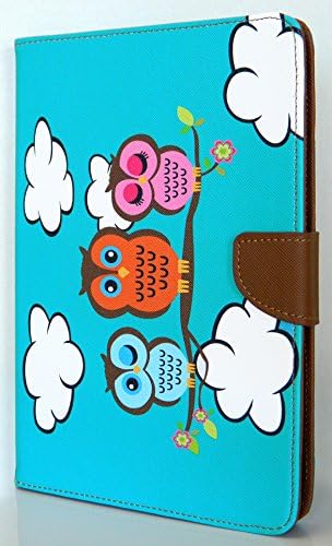 Case Loca Folio Kickstand Flip Case PU Leather Cover for Apple iPad Mini / Mini Retina (Owl Tree)
