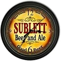 Sublett 's Beer and Ale Black Cascading Pub Style Wall Clock