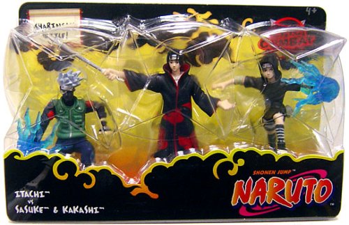 Naruto Mattel 3 Inch Series 2 Mini Figure 3-Pack Itachi vs. Sasuke & Kakashi (Sharingan Battle)