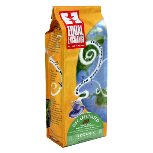 Equal Exchange Organic Coffee, Decaf, Whole Bean, 12-Ounce Bags (Pack of 3)
