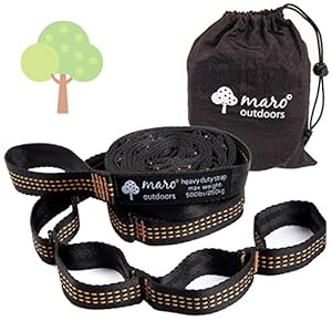 #1 Hammock Tree Straps - Superior Strength - TopNotch Quality - Lifetime Warranty. Extremely Fast & Easy to Setup, No Stretch, Fits All Hammocks. Great for Camping, Backpacking, Outdoors. Set of 2