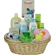 Ultimate Baby Gift Basket for Shower, Birth or Birthday, Blue Airplane and Frog Scrubby