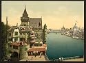 Ancient Paris and perspective of the bridges, showing Army and Navy buildings, Expositions Universal, 1900, Paris, France wall sized print (photochrom) photochrome measured in inches 8x10