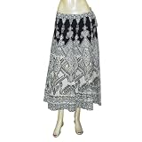 Umbrella Cut Lady Skirt Cotton Block Printed Size 12 (skt450)