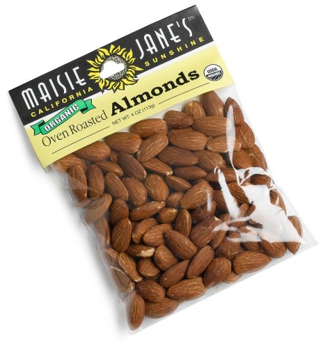 Maisie Jane's Organic Oven Roasted Almonds, 4-Ounce Packages (Pack of 4) by Maisie Jane's