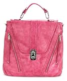 Melie Bianco Top Handle Bag with Front Flap and Lock – Fuchsia Reviews