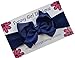 Funny Girl Designs Grosgrain Bow Baby Headband Fits Newborn to 9 Months (Navy Blue)