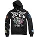 Fox Racing Steel Faith Sasquatch Men's Front Fleece Hoody Zip Fashion Sweatshirt - Color: Black, Size: X-Large