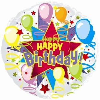Balloons By Post : 18" Helium Birthday Starburst Balloon In A Box [Toy]