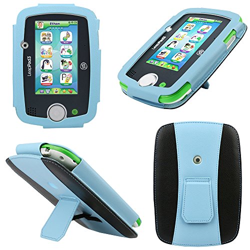 Evecase LeapPad 3 Case, Kid-Friendly Leather Case with Built-in Stand for LeapFrog LeapPad3 Kids' Learning Tablet (2014 Edition) - Blue