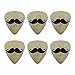Curly Mustache Novelty Guitar Picks Medium Gauge - Set of 6