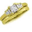 18K Yellow Gold Diamond Wedding Set - 0.80 Ct.