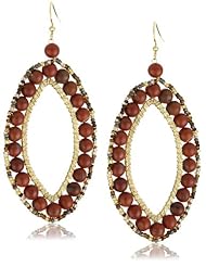 Helene Jewelry Jasper and Seed Bead Marquis Earrings