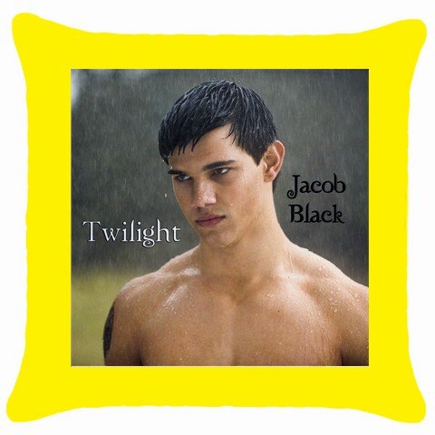 Throw Pillow Case Yellow of Twilight Jacob Black in the Rain