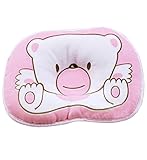 新生児の少年少女のアンチロールピロー防止フラットヘッドピローピンクベア