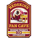 NFL Washington Redskins 11-by-17 inch Fan Cave No Offseason Wood Sign