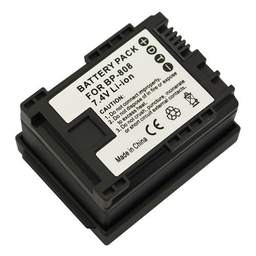 GTMax BP-808 Replacement Decoded Battery for Canon FS10 FS11 FS100 FS21 FS22 FS200 FS31 FS300 VIXIA HF10 HF11B001X6AH30 : image