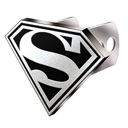 Superman "S" Logo Brushed Aluminum Hitch Plug