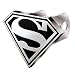 Third Party New : Superman "S" Logo Brushed Aluminum Hitch Plug