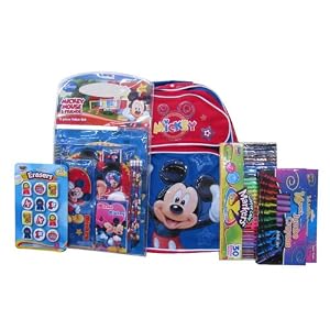 Disney Mickey Mouse Happy Back to School Backpack Bundle Gift Set by 