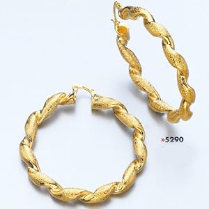 LIOR - Big Hoop twist Earrings - 5.9cm - 18kt Gold Overlay