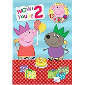 Peppa Pig Age 2 Badge Birthday Card