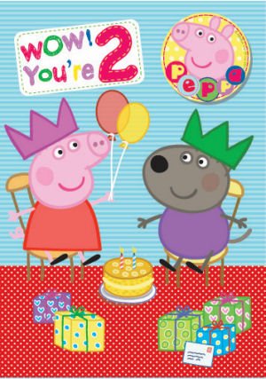 Peppa Pig Age 2 Badge Birthday Card