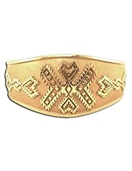 14K Yellow Gold Western Range Corn Husk 2 Bracelet. Made in USA.