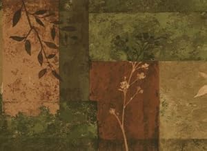 Wallpaper Border Modern Leaf Leaves Color Block Art Green ...