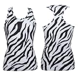Black and White Zebra Print Racer Tank Practice Shirt
