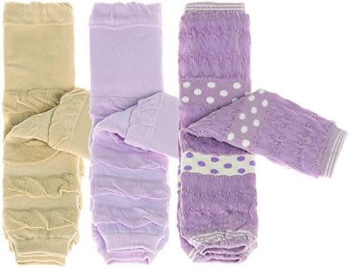 Leshino 3 Pair Baby Cable Knit Leg Warmers for Toddler Girls (Solid-A)