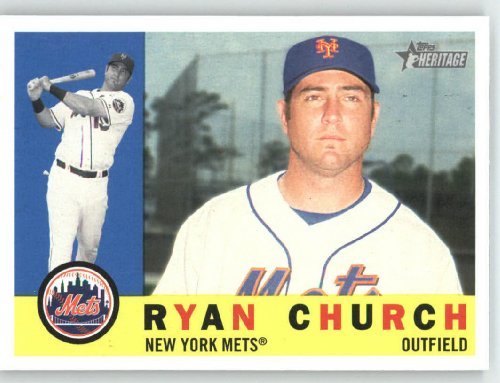 Ryan Church / New York Mets - 2009 Topps Heritage Card # 180 - MLB Baseball Trading Card in Screwdown!
