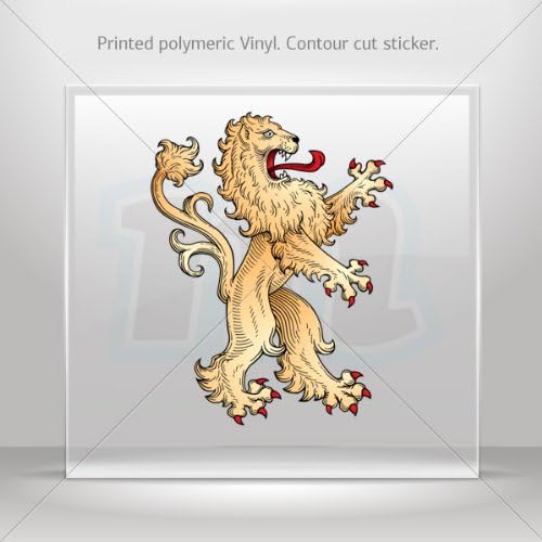 Sticker Decal Lion Heraldic Decoration Motorbike Bicycle Vehicle ATV car Lapt (4 X 3.08 In)
