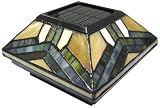 Mission Tiffany Style Solar Powered LED Fence Light