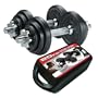 York Fitness Gusseisen-Hantelsatz und Koffer, schwarz/silber, 20 kg mit 2,54 cm Bohrung, 2429