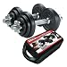 York Fitness Jeu d'halteres en fonte de 20 kg avec valise, noir/argent