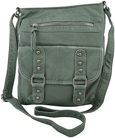 Women's Girls Cross Body Bag Faux Leather Purse Messenger (Mint)