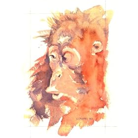 Baby Orangutan Animal POSTCARD of Steve Greaves Painting Art