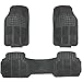 OxGord 3pc Ridge Floor Mats for Jeep Liberty, Black