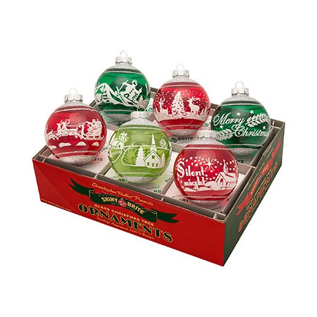 Christopher Radko Retro Holiday Splendor Ornaments Pack of 6