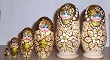 Russian Nesting Doll Woodburn wood burn wood burning 5 pcs / 4 in tall (baby doll &frac12; in) * Item #jj.105.1