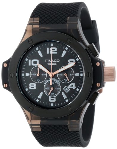 Mulco Unisex MW2-9619-025 Black Stainless Steel Watch with Silicone Strap