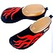 Cevinee Slip-on Water Shoes, Anti-Slip Athletic Aqua Socks, for Outdoor Pool Beach Swim Exercise Workout - Black Fire XXL