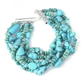 Bling Jewelry Designer Inspired Sterling Silver Turquoise Multi-Strand Coral... by Bling Jewelry