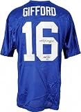 Frank Gifford Autographed Jersey | Details: New York Giants, Blue, HOF Inscription